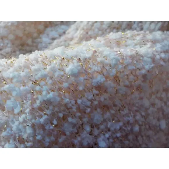 Jessica Simpson Elinah Pink Knit Top Women Sz XS Gold Glitter V-Neck Half Sleeve - Picture 10 of 10